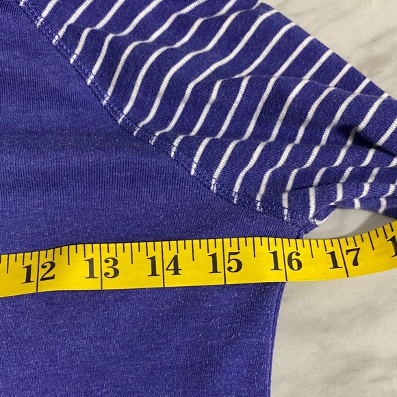 Eddie Bauer Striped Sleeve Lightweight Hoodie Purple Indigo‎ Blue XS - Picture 7 of 9